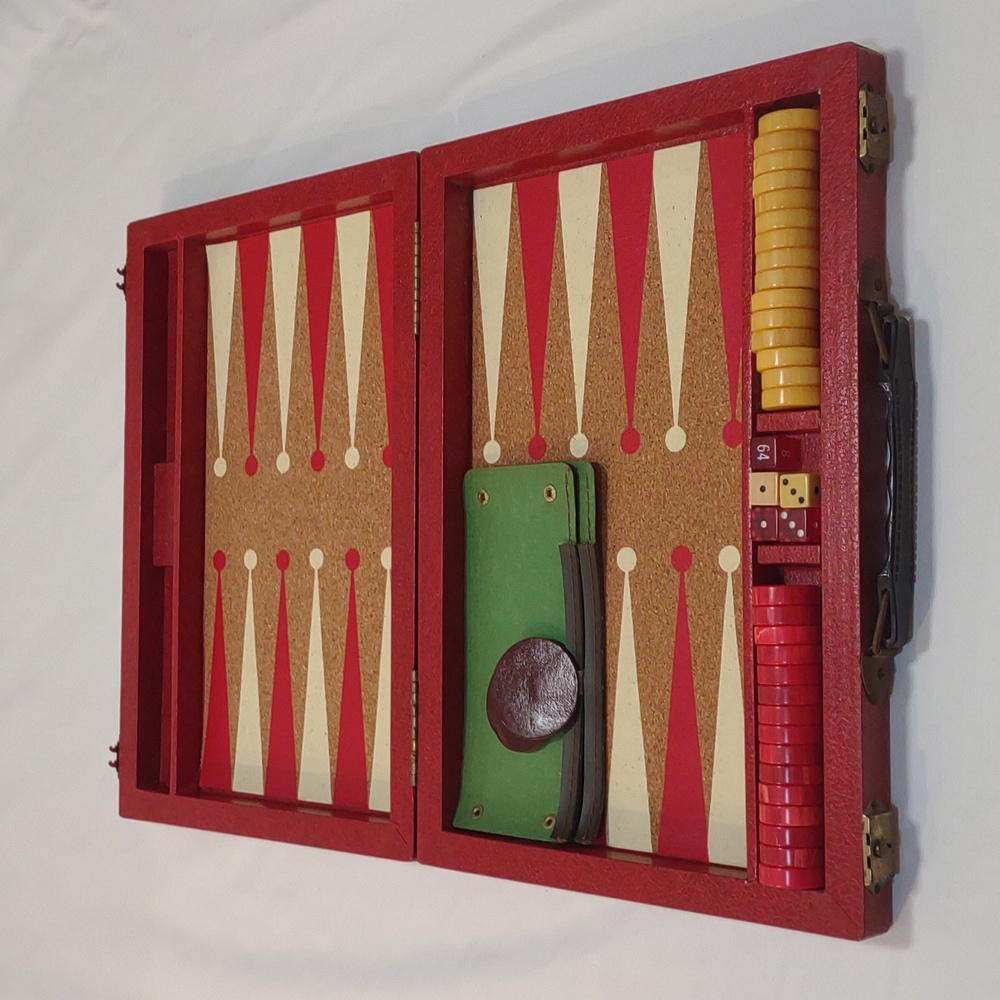 Vintage Backgammon set 30 1.25" Bakelite Catalin Butterscotch & Red Checker